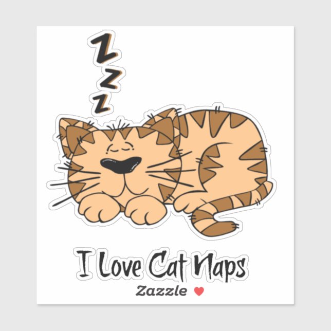 Sticker J'Aime Les Naps De Chat (Feuille)