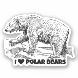 Sticker J'Aime Les Ours Polaires
