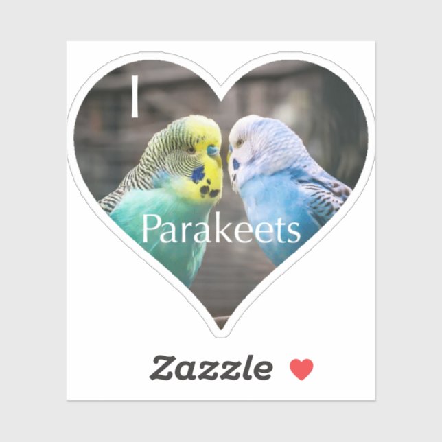 Sticker J'Aime Les Perruches (Feuille)