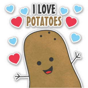 Sticker J'aime les pommes de terre