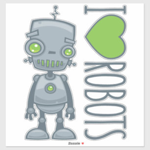 Sticker J'aime les robots
