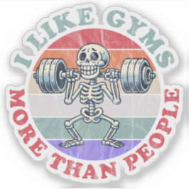 Sticker J'aime les salles de sport plus que les gens