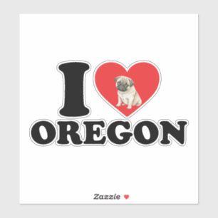 Sticker J'Aime L'Oregon Et Mon Carlin