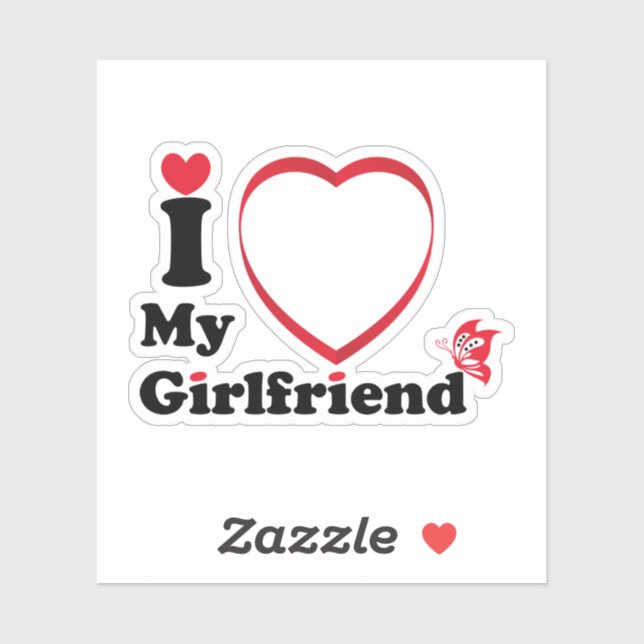 Sticker J'aime ma petite amie (Feuille)