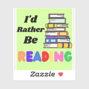 Sticker J'aime mieux lire Pile de livres verte