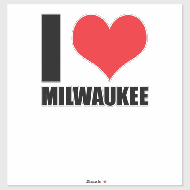 Sticker J'aime Milwaukee (Feuille)