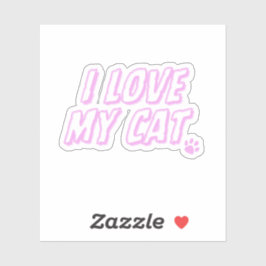 Sticker J'aime mon chat