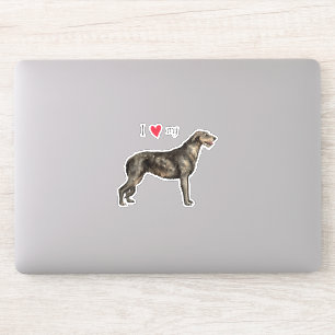 Sticker J'aime mon chevalet de vinyle Wolfhound irlandais