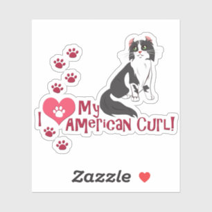 Sticker J'Aime Mon Curl Américain !