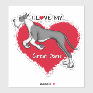 Sticker J'aime mon manteau Great Dane