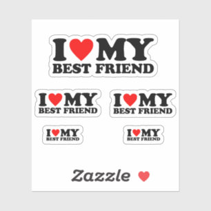 Sticker J'aime mon meilleur ami - J'adore mon meilleur ami