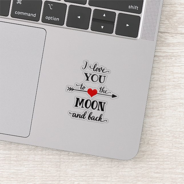 Sticker J'aime personnalisée à la lune et au retour (Détail)