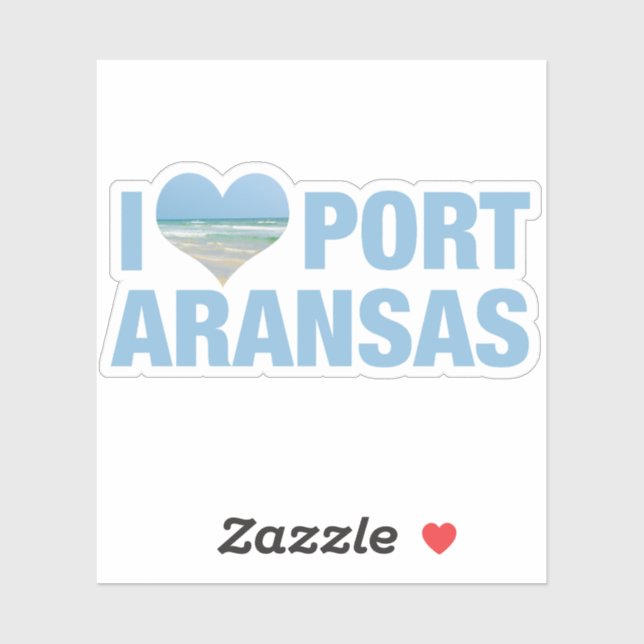 Sticker J'Aime Port Aransas (Feuille)