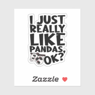 Sticker J'Aime Vraiment Pandas, Ok ?