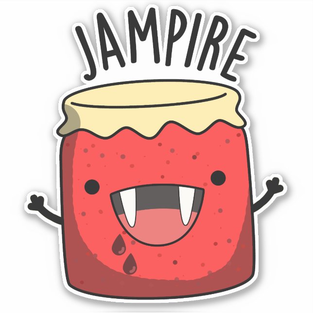 Sticker Jam-arbitre Funny Vampire Jam Pun (Devant)