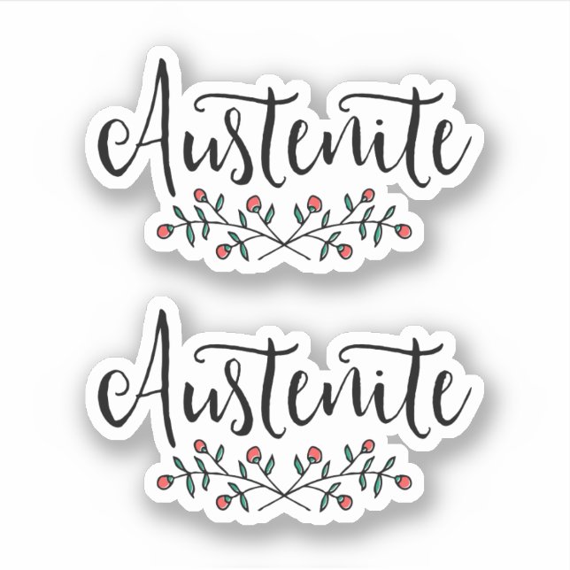 Sticker Jane Austen Floral Austenite (Devant)