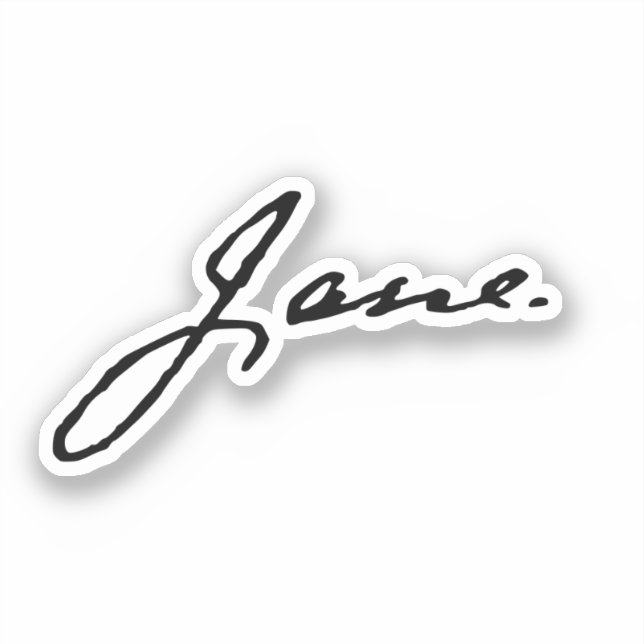 Sticker Jane comme dans Jane Austen, signature (Recto)