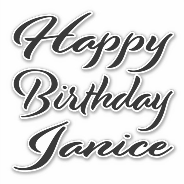 Sticker Janice Nom Prénom Anniversaire de l'autocollant no (Devant)
