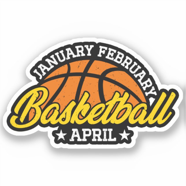 Sticker Janvier Février Basketball Avril Joueur Cool (Recto)