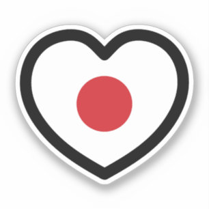 Sticker Japon   Coeur du drapeau japonais
