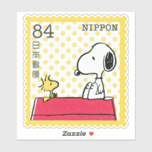 Sticker JAPON, SNOOPY & AMIS BD PEANUTS timbre-poste