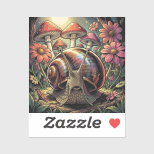 Sticker Jardin fantaisiste de l'escargot cosmique et des c
