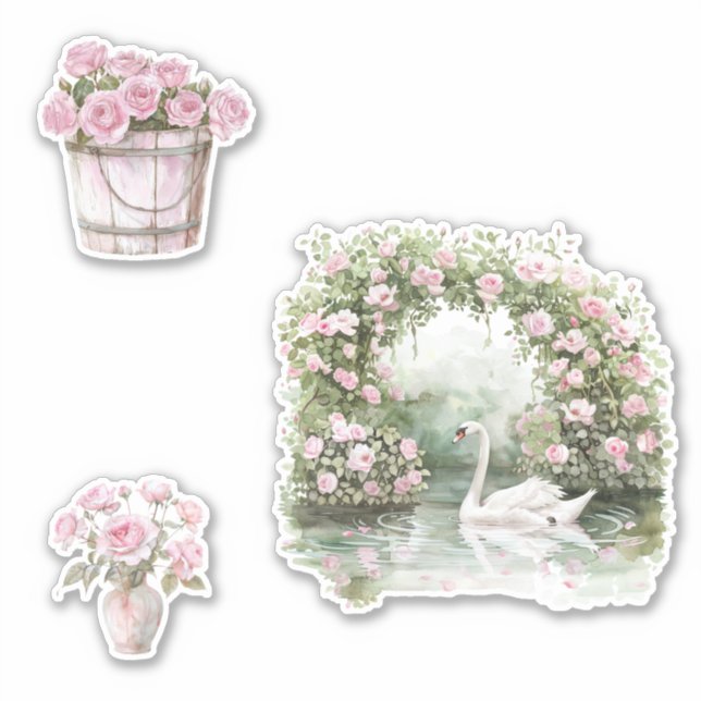 Sticker Jardin Floral Roses roses roses (Devant)