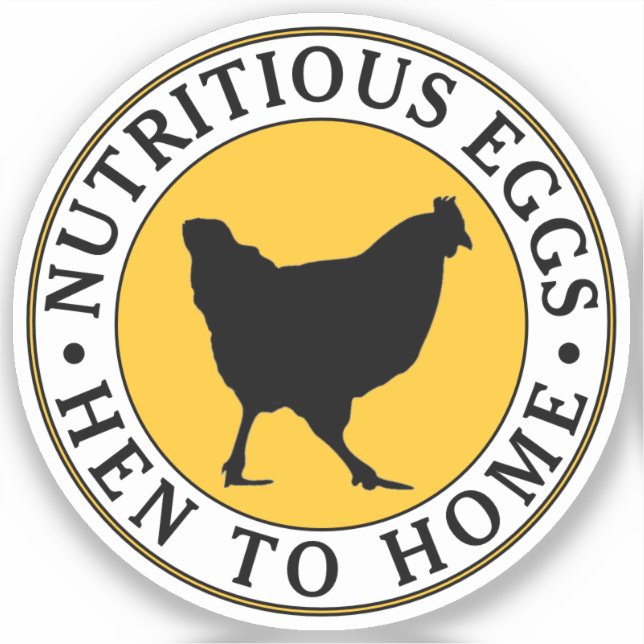 Sticker Jaune d'oeuf avec logo en vinyle étanche Hen (Recto)