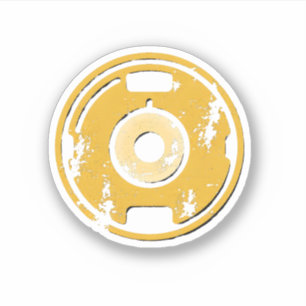 Sticker "jaune en détresse" "cible grunge" "géométrique