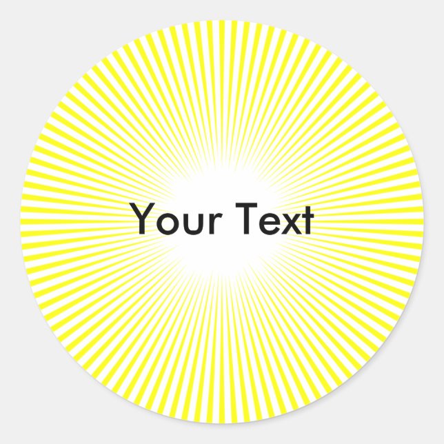 Sticker jaune Personnaliser circulaire Sun Rays (Devant)