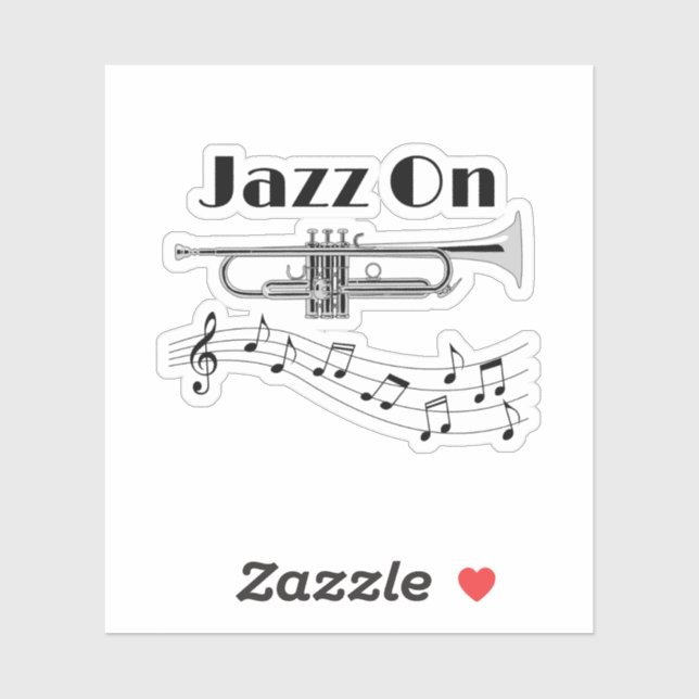 Sticker Jazz musicien sur Trumpet Player (Feuille)