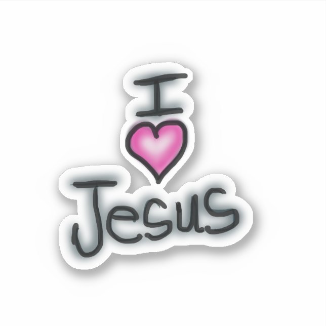Sticker Je Coeur Jésus J'aime Jésus (Devant)