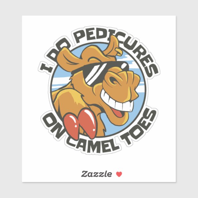 STICKER JE FAIS DES PÉDICURES SUR LES TOILES DE CAMEL (Feuille)