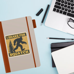 Sticker Je freine pour Squatch Rétro Bigfoot Jaune Drôle