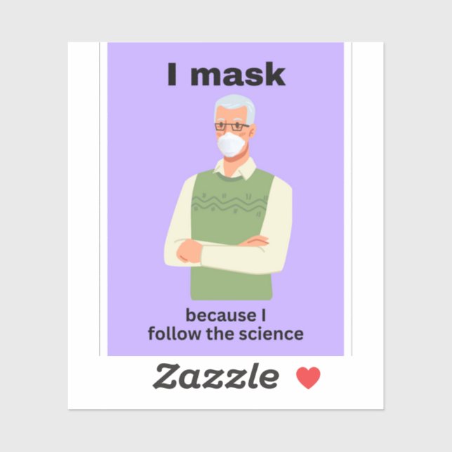 Sticker Je masque parce que je suis la science (Feuille)