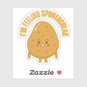 Sticker Je me sens un jeu de pomme de terre amusant et pud