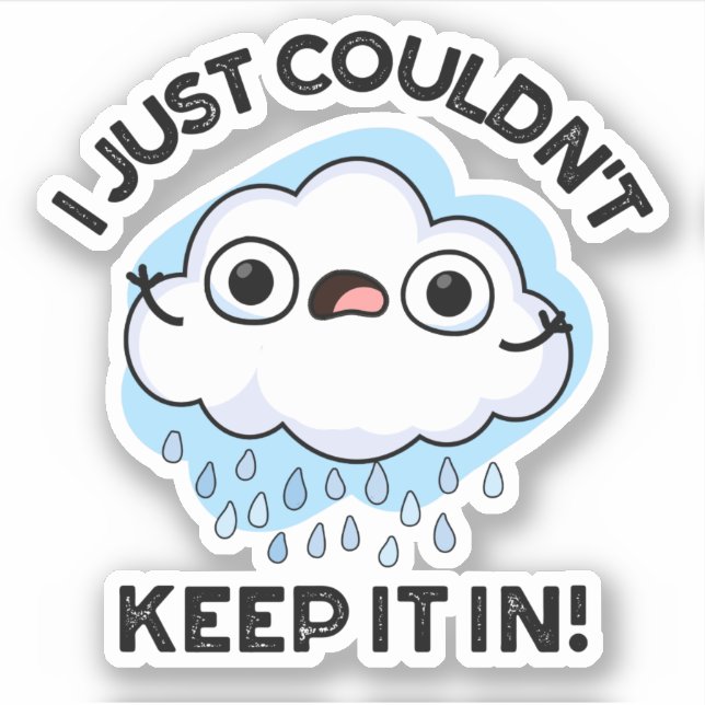 Sticker Je ne pouvais pas le garder dans un jeu de nuages  (Devant)