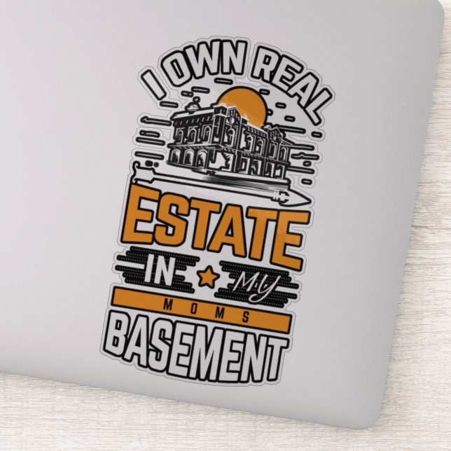 Sticker Je possède des biens immobiliers dans mon autocoll (Détail)