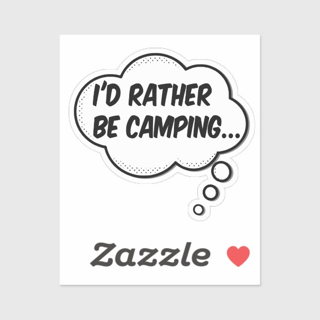 Sticker Je préfère être en camping (Feuille)