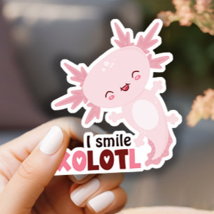 Sticker Je Sourit Beaucoup Kawaii Axolotl