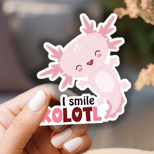 Sticker Je Sourit Beaucoup Kawaii Axolotl (Créateur téléchargé)