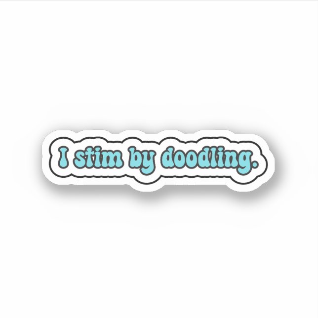 Sticker Je stimule en gribouillant la neurodiversité bleue (Devant)