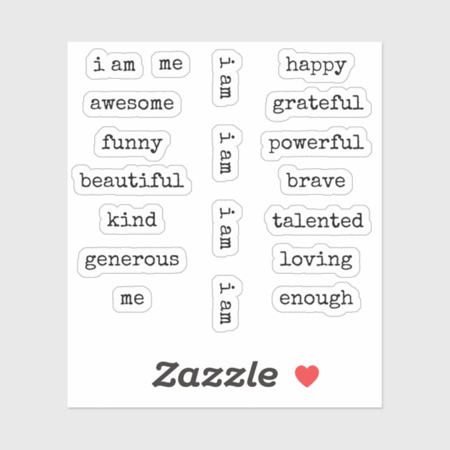 Sticker Je suis Affirmation Motivationnelle (Feuille)