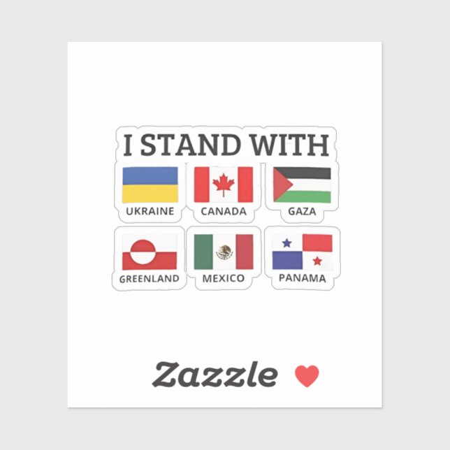 Sticker Je Suis Avec Le Canada Mexique Gaza Ukraine (Feuille)