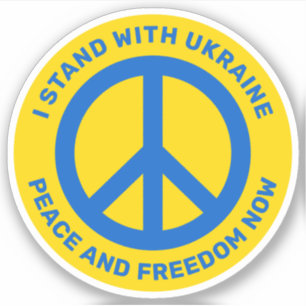 Sticker Je suis avec l'Ukraine symbole de paix non à la gu