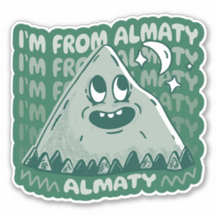 STICKER JE SUIS DE ALMATY KAZAKHSTAN