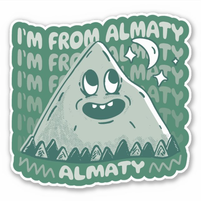 STICKER JE SUIS DE ALMATY KAZAKHSTAN (Devant)