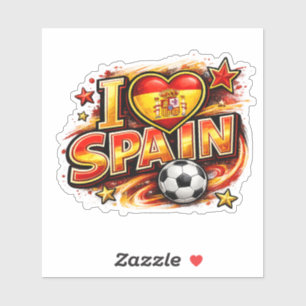 Sticker Je suis fan de foot d'Espagne Espagne pied patri