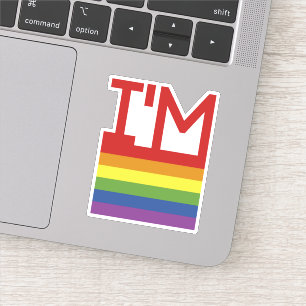 Sticker Je suis Gay   drapeau arc-en-ciel