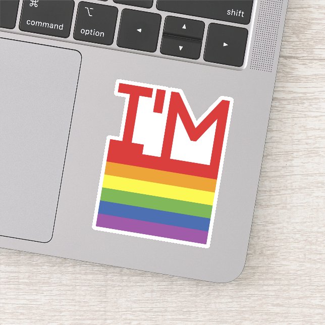 Sticker Je suis Gay | drapeau arc-en-ciel (Détail)
